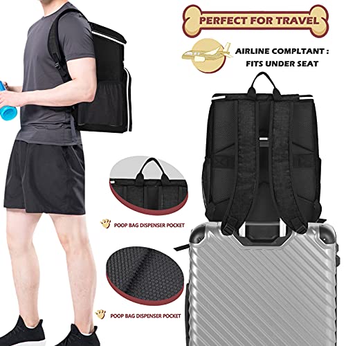 BAGLHER丨Dog Travel Bag Backpack, Airline Approved Pet Supplies Backpack, Dog Travel Bag with 2 Silicone Collapsible Bowls and 2 Food Baskets, Black by BAGLHER - Used condition - Image 5