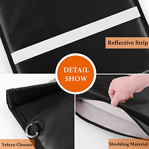 Image of 4 Pack Faraday Bags for Laptops & Tablets & Phones & Car Keys, Anti-Tracking Faraday Bag, Large Faraday Cage with Reflective Strip, RFID Signal Blocker Bag