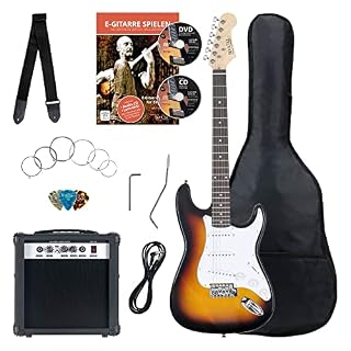 Rocktile Banger’s Pack Guitare electrique – Ensemble de Guitare électrique Sunburst – Kit avec Ampli de 25 W, Housse… - Les Beatles, Paul McCartney, John Lennon, RIngo Starr, George Harrison