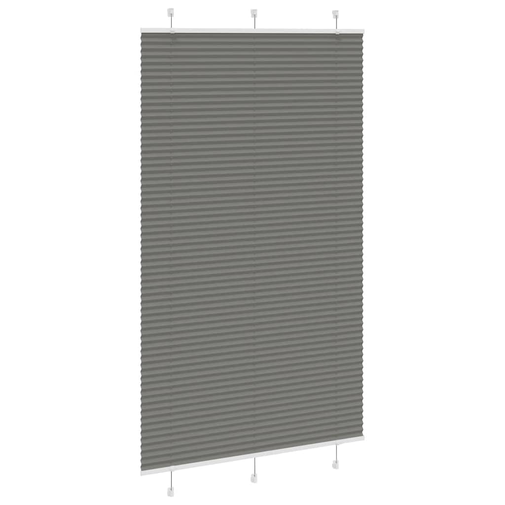 Store plissé Anthracite 120x200 cm Largeur Tissu 119,4 cm Store zébré Occultation légère Protection Solaire Salon Chambre Bureau Montage Mural sans perçage