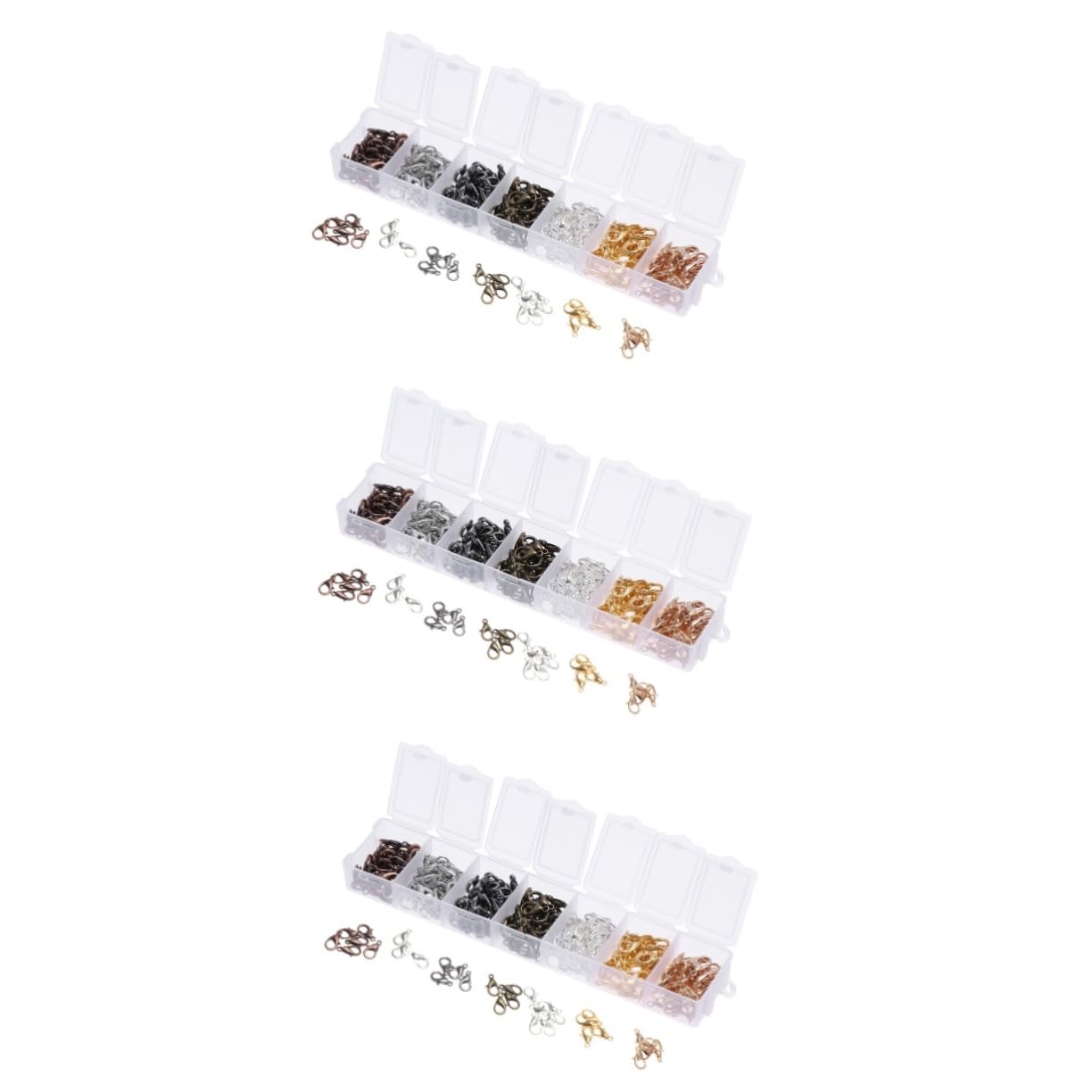 NUOBESTY 630pezzi Chiusure Lega Di Zinco Per Gioielli Composto Da Per Creazioni Fai Te Pratico Kit Di Accessori Per Bracciali Collane e Portachiavi