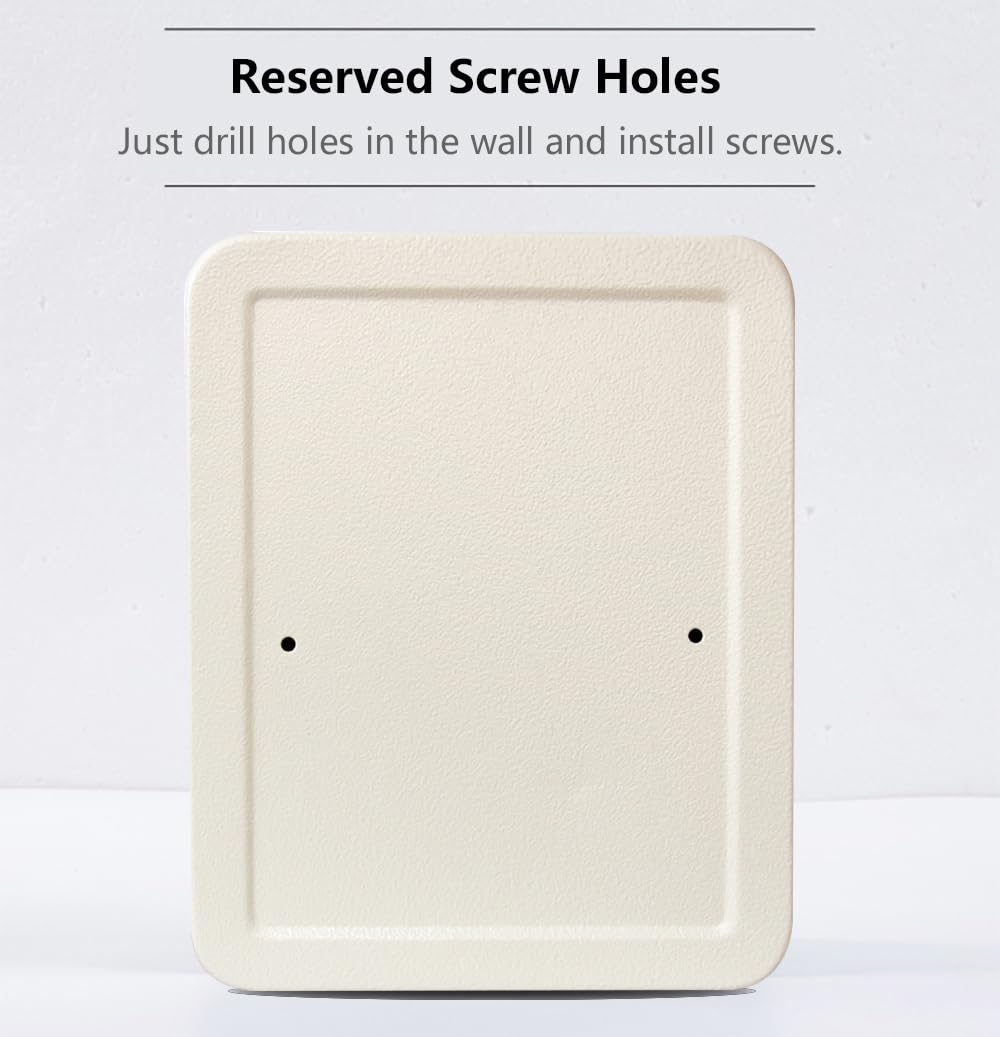 Cassaforte Chiavi Beige Armadietto Portachiavi da Parete Moderno con Gancio Ed Etichetta Serratura A Combinazione con Materiale Montaggio Parete,Acciaio,20 Bits