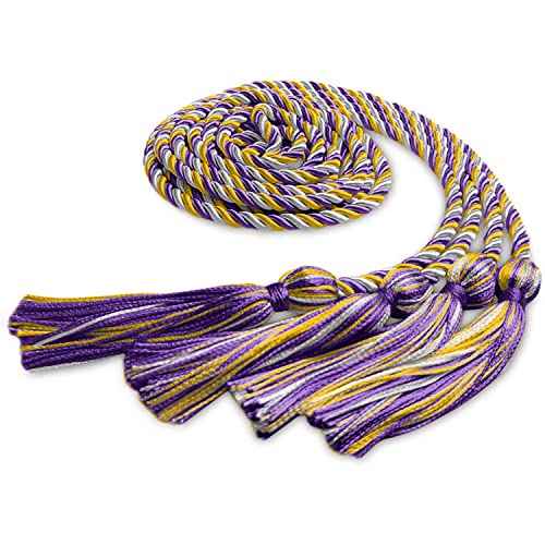 Image of Endea Graduation Double Honor Cord Three-Color (Purple /Gold /White)