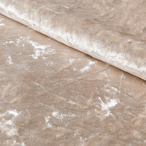 Haaris Imaan Crushed Velvet Upholstery and Crafts Material by the Metre, 59" Width. Colour - Mink