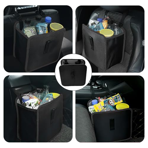 Image of Foldable Car Trash Can, Waterproof Leakproof Hanging Auto Garbage Can, Multifunctional Large Capacity Vehicle Garbage Bag Storage Bag Organizer, Interior Car Accessories (Small)