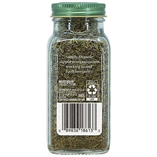 Simply Organic Whole Thyme Leaf, Certified Organic | 0.78 Oz | Pack Of 2 | Thymus Vulgaris L. #TOP1