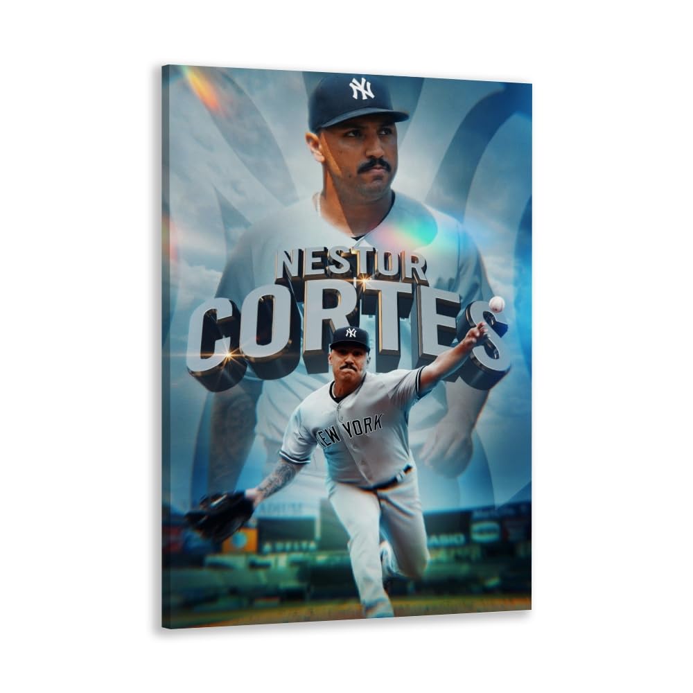 Lumosurge Nestor Cortes Baseball Professional Baseball Player Poster76Canvas art posters home fine decorations Art poster for the bedroom living room office and other environment Framed20x30in, style