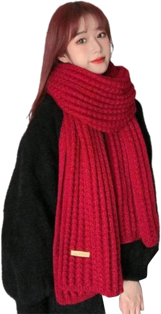 Stylish Knitted Neck Scarf with Thick Yarn for Teens Girl and Women Cold Weather Neck Gaiter Neck Wrap for Shopping