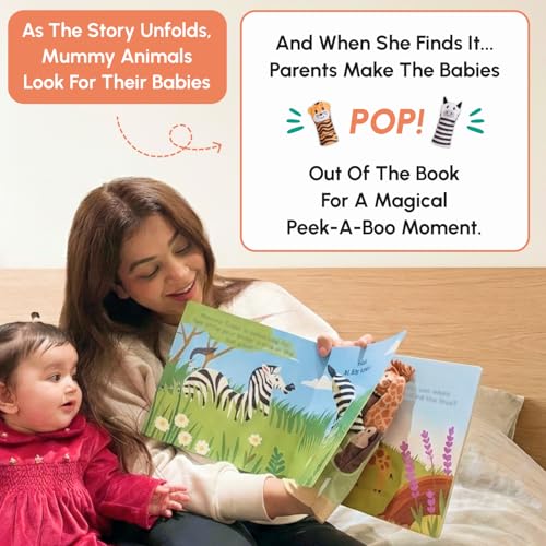 Image of Curious Cub Peek-A-Boo Finger Puppet Book | Peekaboo Books for Babies | Finger Puppets for Kids | Baby Books 6-18 Months | Early Learning Gift for Boy & Girl | Peek A Boo Kids Story Book