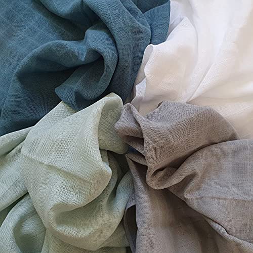Makian Pack of 8 Baby Muslin Nappies 80 x 80 cm Set, Burp Cloths / Muslin Cloths Double Weaved, Soft 100% Cotton - Image 4