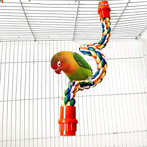 image for N/D ILESON Bird Rope Perches Stand Ladder Toys for Parrots Parakeets C