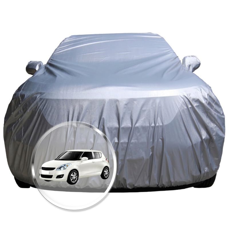 Image of NEODRIFT 'CrystalTech' Car Cover for Maruti Suzuki Swift (100% Water-Resistant, All Weather Protection, Tailored Fit, Multi-Layered & Breathable Fabric) (Colour: Crystal Silver) (Model: 2008-2010)