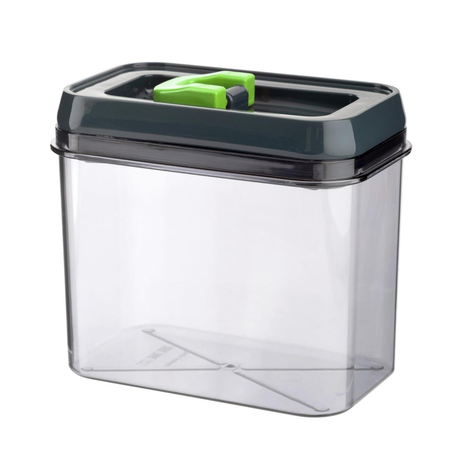 HOMESHOPA Airtight Food Storage Containers with Green Click Seal Lid 1.2 Litres, 1 Pack Clear Plastic Canisters, Kitchen & Pantry Organisation, Durable, Ideal for Pasta Cereal, Flour & Sugar