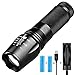 Linterna LED,Linterna Táctica,Alta Potencia Recargable 2000 Lumens Flashlight de 5 Modos para Ciclismo Camping Montañismo incluida un 2 de 18650 USB Carga Recargable (incluido)