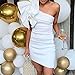 Produktbild OKHGF Mädchenkleider Sexy One Shoulder Partykleider Rüschen Frauen Weißes Minikleid Sommer Robe Plain Femme Elegant -White_8