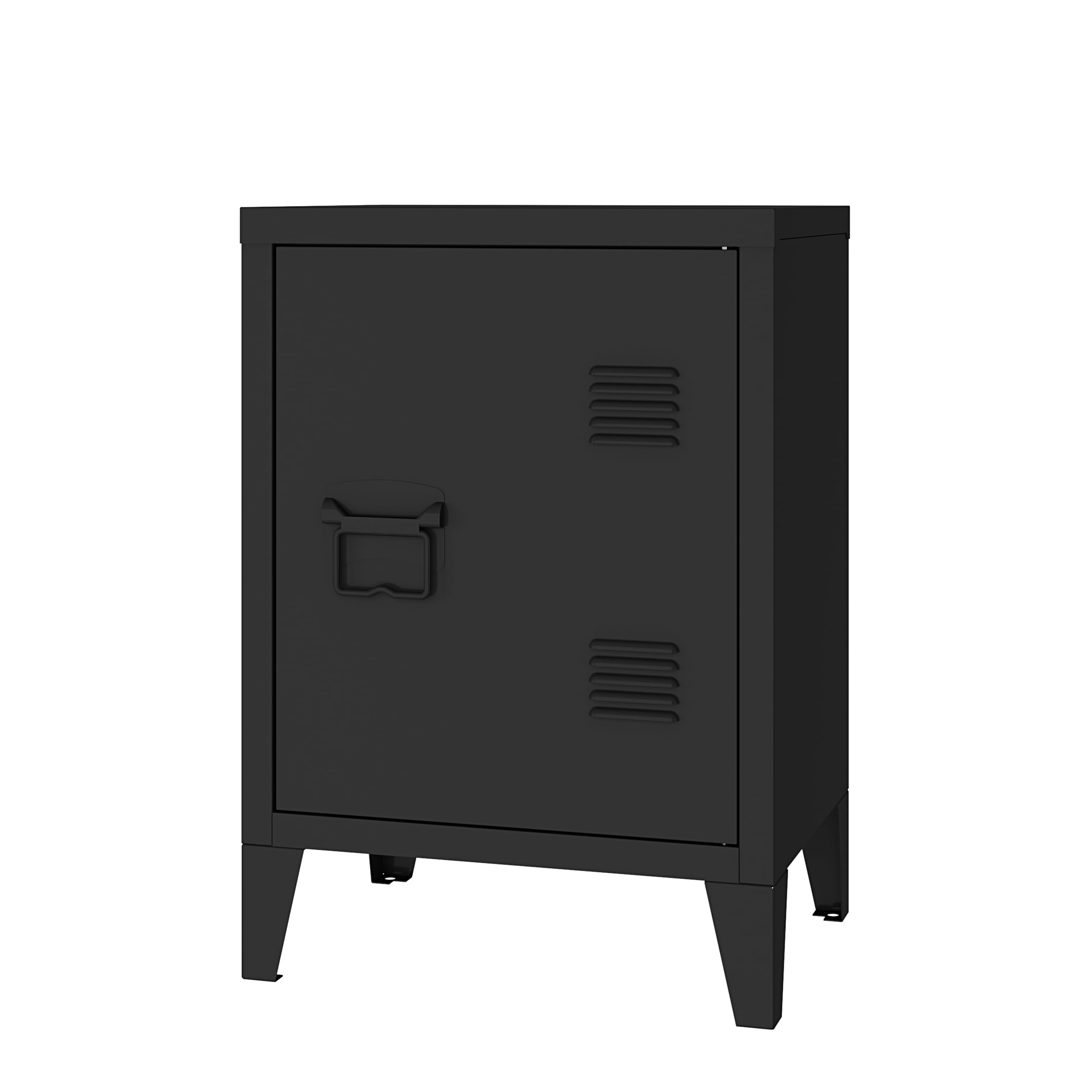 MIOCASA Metal Locker Nightstand with Doors and Shelves, 22.44" H Kids Bedside Table, Modern Storage Cabinet Side Table for Home Office