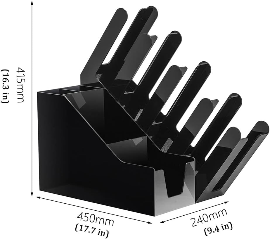 Acrylic Coffee Cup Dispenser & Organizer Set - Black Coffee Bar Storage for Disposable Cups, Lids & Condiments - Sugar Packet Holder, 24x45x41.5cm