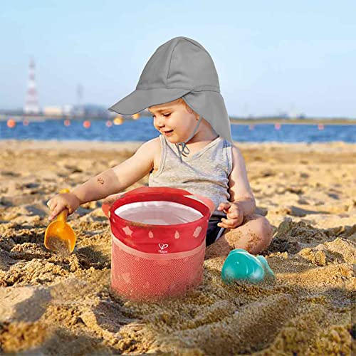 Gorra ajustable de bebé para el sol con visera protectora y tejido transpirable gris 2