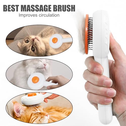 Cat-Grooming-Brush-Dog-Cat-Bunny-Pet-Self-Cleaning-Slicker-Brush-Easy-to-Remove-Loose-Undercoat-Pet-Massaging-Tool-Suitable-for-Pets-with-Long-or-Short-HairWhite