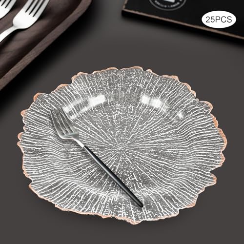 25 Platos Cargadores Dorados 12.6" para Fiesta miniatura 7