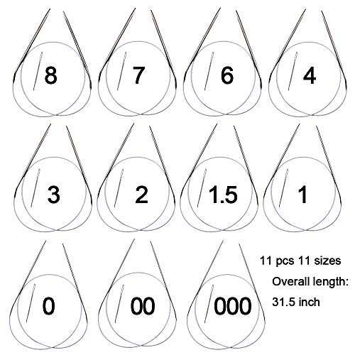 Exquiss Knitting Needles Set-11 Pcs Lace Circular Stainless Steel Circular Knitting Needles+9 Pcs Aluminum Crochet Hooks+Knitting Weaving Tools for Knitting Beginners