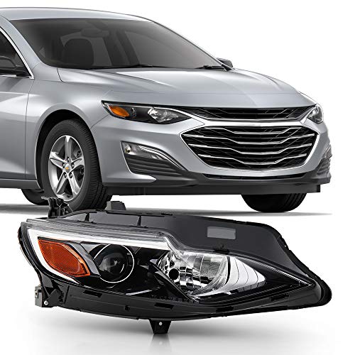 ACANII - For [Halogen Model] 2019-2022 Chevy Malibu Projector Headlight Headlamp Assembly Replacement RH Passenger Side
