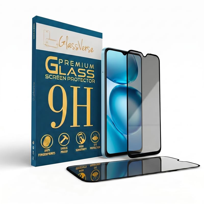 Image of GlassVerse Ultra Privacy Tempered Glass For Itel A100C (PACK OF 1) with Free Installation Kit. Edge To Edge. (In-Screen FingerPrint Lock will not work with the Privacy Guard) - 6.6 inch