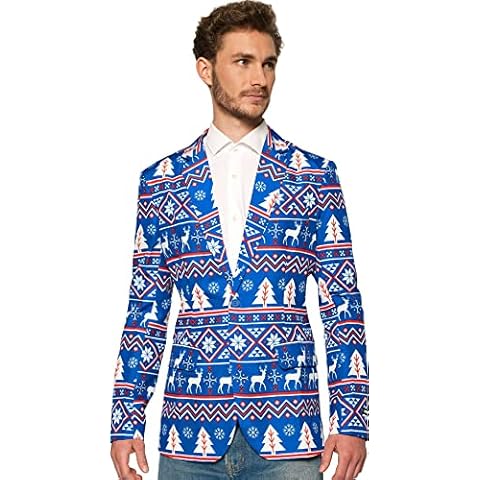 Suitmeister Christmas Blazers for Men - The Perfect Xmas Costume Blazer - Christmas Blue Nordic - 2XL Cover