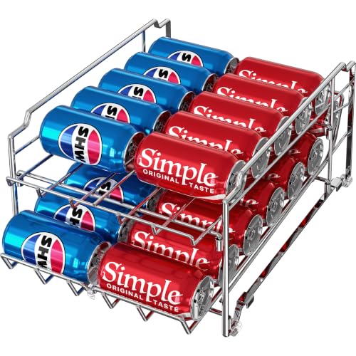 Simple-Houseware-Dual-Row-Front-Loading-Can-Dispenser-Chrome Simple Houseware Dual Row Front Loading Can Dispenser, Chrome - Image 1