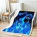 Castle Fairy Wolf Printed Bed Blanket Kids Girls Blue Flame Sherpa Blanket Soft Cozy Lightweight 3D Rose Plush Fleece Galaxy Starry Sky Blanket Gifts for Couch Bed Chair Office Sofa(Throw 50