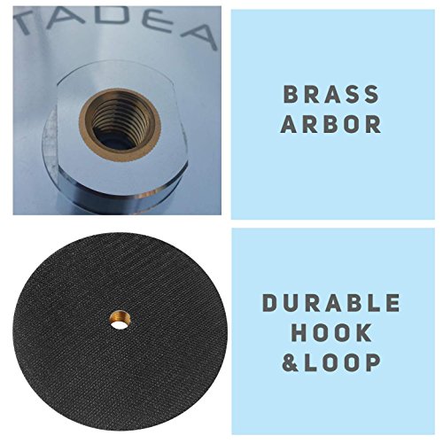 Stadea Abp103Q 5 Inch Hook And Loop Backing Pad With Rigid Aluminium Backing, 5/8" 11 Brass Arbor #TOP2