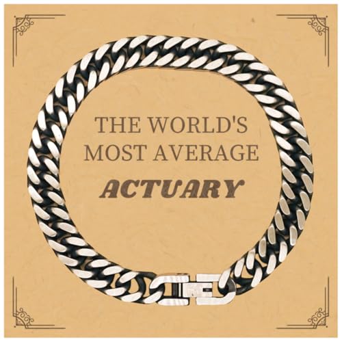 LANKEST Cuban Link Chain Bracelet for the Avid Actuary The Worlds Most Average Actuary Gifts for Retirement Birthday or Graduation
