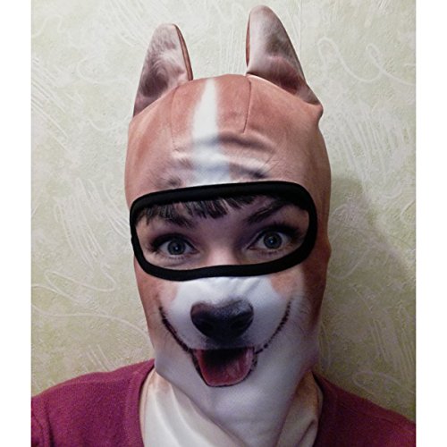 Image of WTACTFUL 3D Animal Ears Balaclava, Breathable Face Mask for Halloween