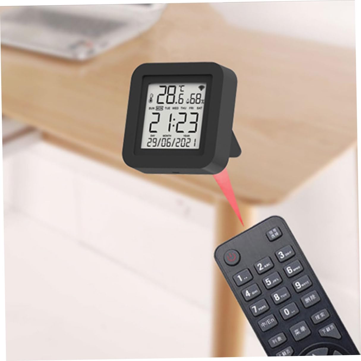 Termometro Digitale Igrometro Portatile per Interni Compatto e Preciso con Display Data e Controllo Remoto Wifi USB Sensore Temperatura e Umidità per Casa Intelligente