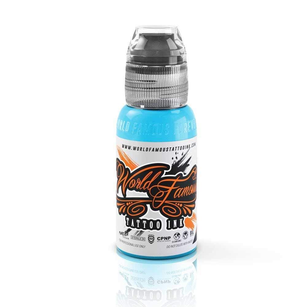 World Famous Light Blue Tattoo Ink, Vegan and Professional Ink, Made in USA, Rainbow Light Blue, .5 oz