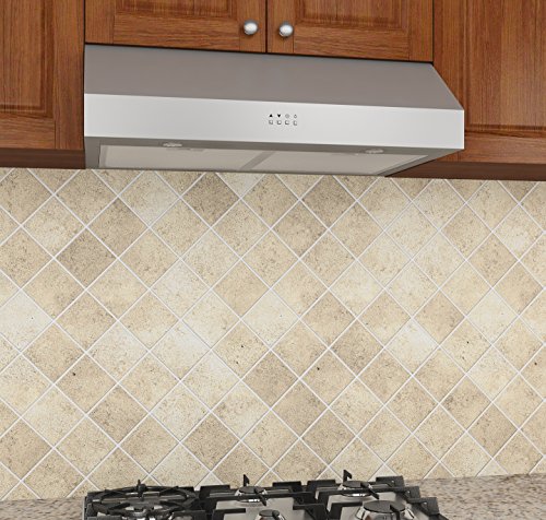 Ancona 450 CFM Stainless Steel 9.75-Inch High Under Cabinet Range Hood with Square Buttons, 30-Inch