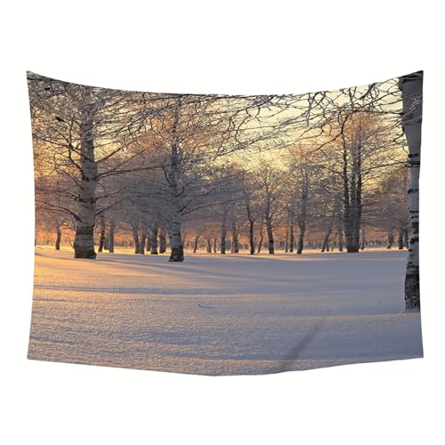 Tenture paysage de neige cache misère mural déco chambre moderne