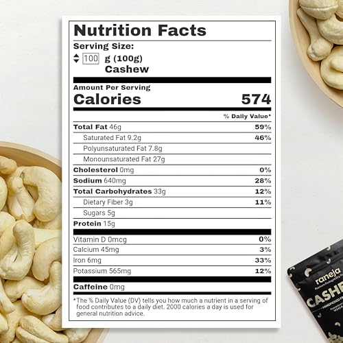 Image of Raneja 100% Natural Pre-mium Quality Pure W240 Cashews Whole /Kaju, 250g, Value Pack Nutritious & Delicious, Kaju nuts, Rich in Protein, Fiber Magnesium, Deluxe Size & Crunchy Nuts