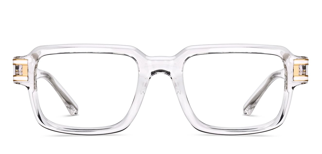 Lenskart Studio Hip Hop Ft. Divine | Full Rim Rectangular Zero Power Bluecut & Antiglare Computer Eyeglasses For Eye Protection And Strain | Men & Women | Large | LK E000044