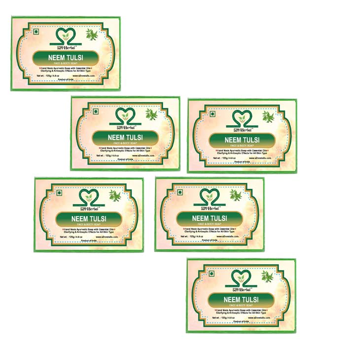 Image of Neem Tulsi Soap - Pack Of 6 (6 x 125 g)