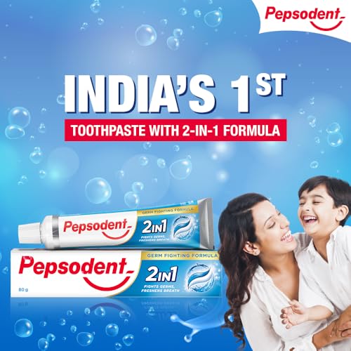 Image of Pepsodent 2-in-1 Toothpaste 80G ||First in India Paste + Gel formula || Helps prevent cavity + Freshens breath 450G (150G*3)