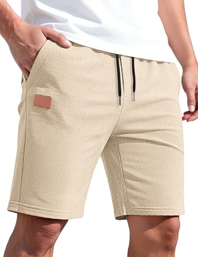 Short homme coton stretch gaufré TARAINYA avec cordon de serrage