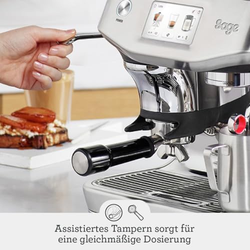 Sage - The Barista Touch Impress - Kaffeemaschine mit automatischer Milchaufschäumung, integriertem Mahlwerk & Cold Brew-Funktion - Intelligente Dosierung, assistiertes Tampern - Schwarzer Trüffel 4