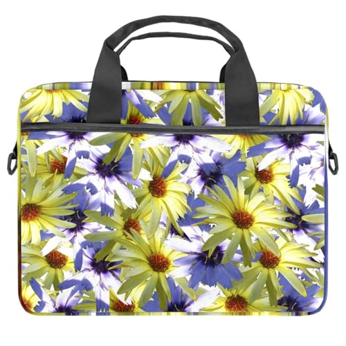 Sac ordinateur 13-14.5 pouces à fleurs jaune et bleu