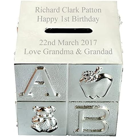 Personalised Silver Plated ABC Moneybox Cover