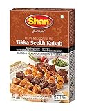 Shan Tikka Seekh Kabab Rezept- und Gewürzmischung, 50 g, Gewürzpulver für pakistanischen Grill, geeignet für Vegetarier, luftdichter Beutel in einer Box (24 Stück)