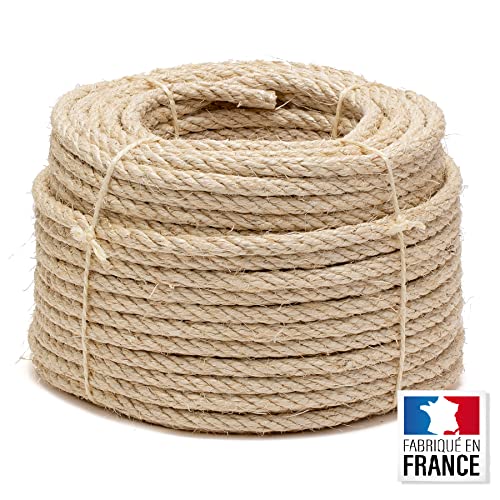 La cordeline Natürliches Sisalseil Ø 10 mm 50 m - Seil für Katzenbaum, Basteln, Gartenseil