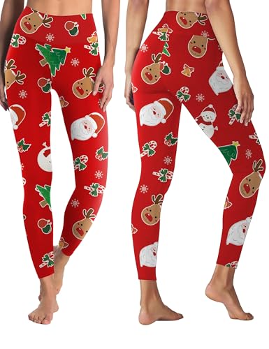 GAYHAY High Waisted Leggings for Women - Soft Opaque Slim Tummy Control Printed Pants for Running Cycling Yoga