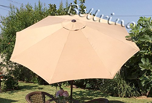BELLRINO DECOR Replacement Light Coffee/Sand Strong & Thick Umbrella Canopy for 9ft 8
