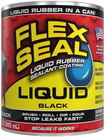 Rubber Sealant Coating, Waterproof, Black, 32 oz